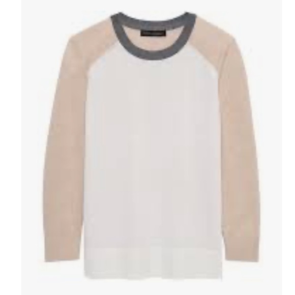 MERINO WOOL BANANA REPUBLIC Crew Neck Women’s Sweater Quiet Luxury Neutral EUC - Picture 6 of 15